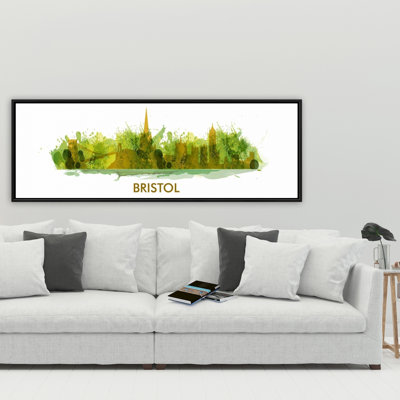 Paint Splash Silhouette Of Bristol Print On Canvas