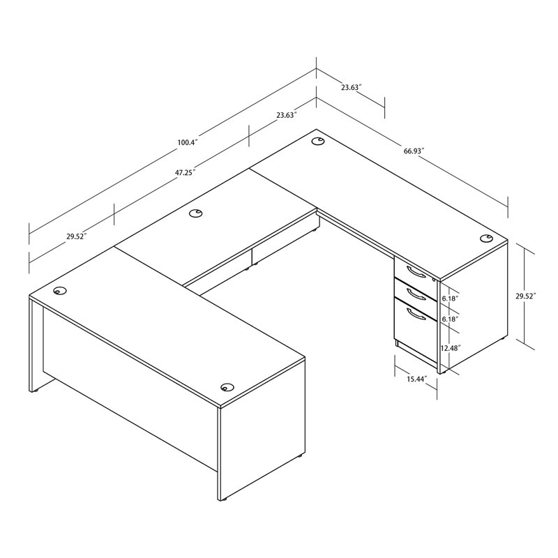 U-Shaped Executive Desk, Lime