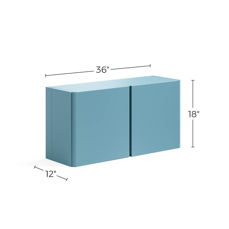Graphite Gray 36-Inch Steel Wall-Mount Storage Cabinet with Adjustable Shelf