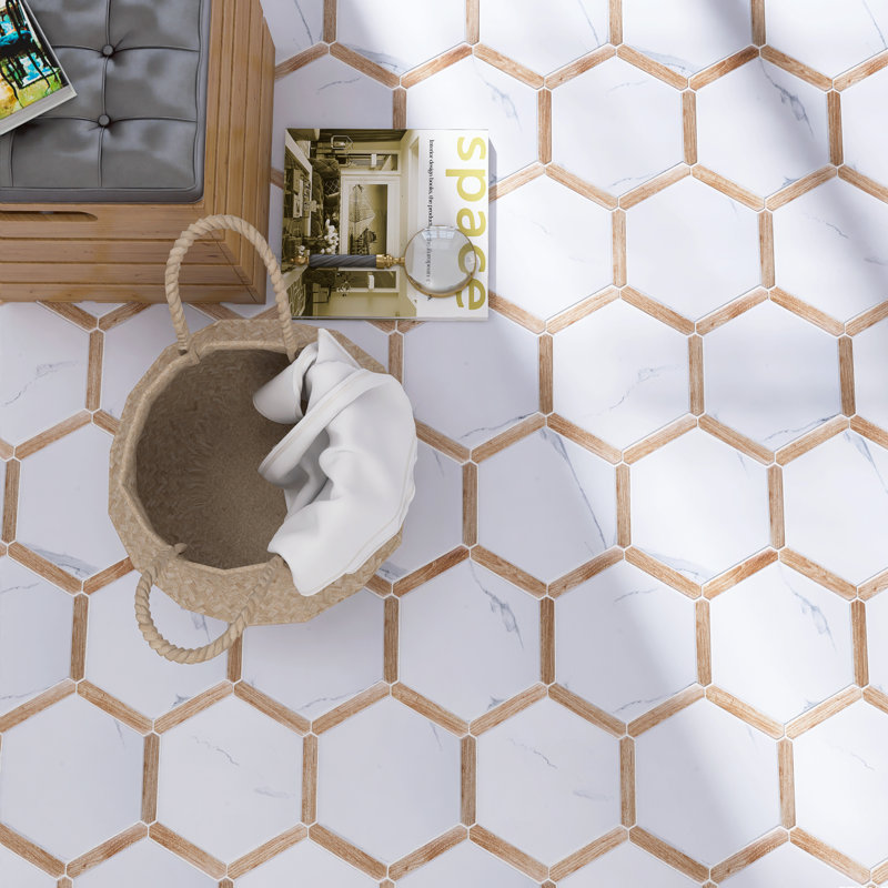 Avant Denia Hexagon 8.58 in. x 9.89 in. Matte Porcelain Floor and Wall Tile,  Beige