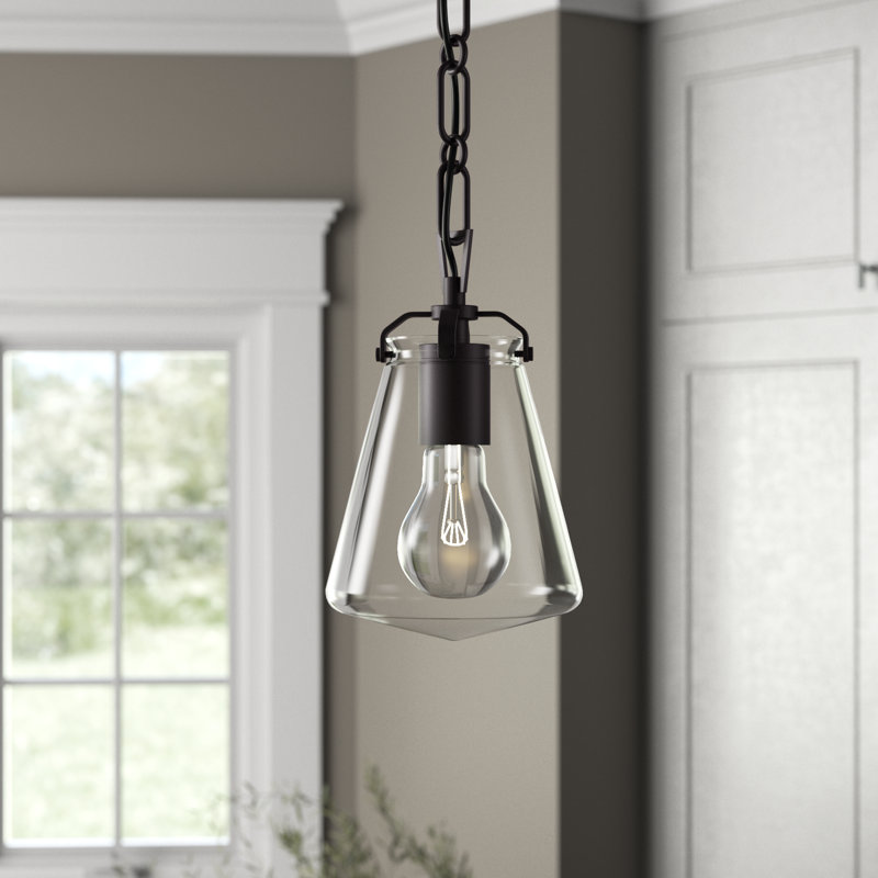 1 - Light Single Pendant, Matte Black