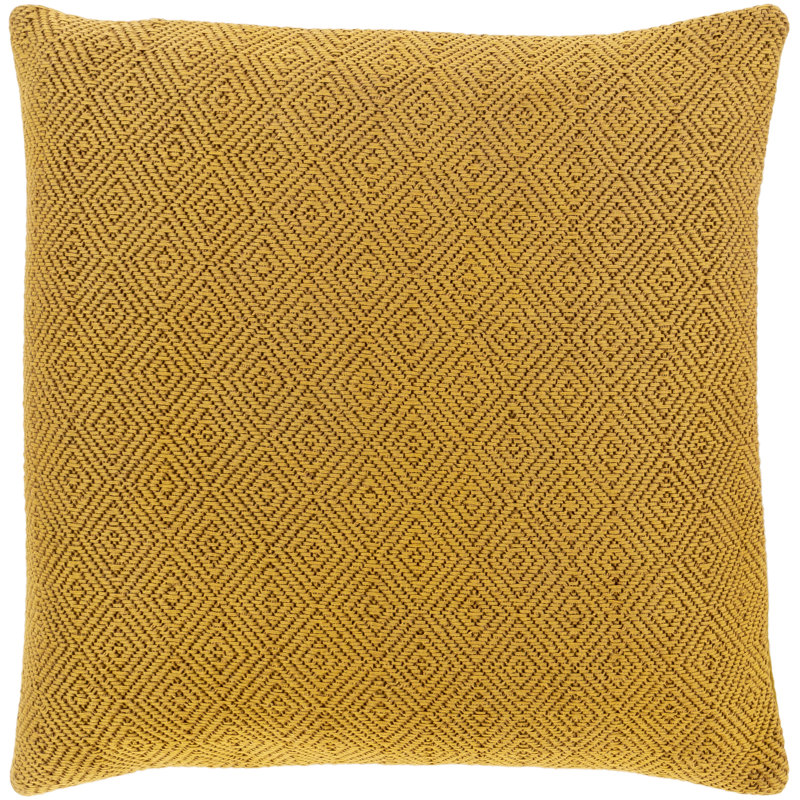 Geometric Cotton Pillow Cover, 18" x 18", Mustard/Olive