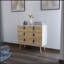 Commode 3 tiroirs blanche et macadamia