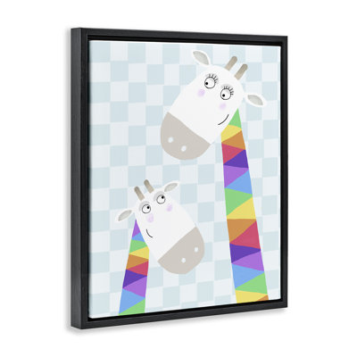 Cadre flottant girafe arc-en-ciel, design par Carla Daly