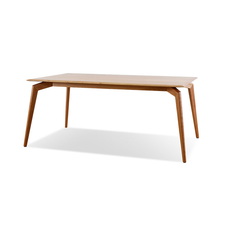 Table de salle à manger rectangulaire en bois massif couleur cerisier, H 29,53 po x L 55,12 po x l 31,50 po