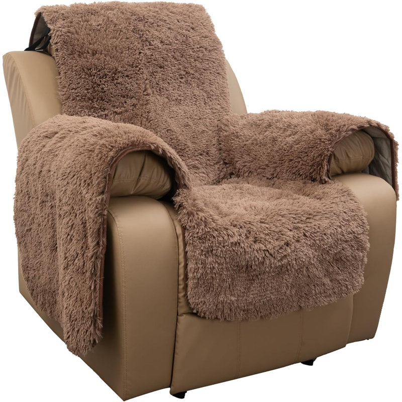 Housse pour fauteuil inclinable à coussin en T antidérapant et résistante à l'eau, Polypropylène brun / oléfine