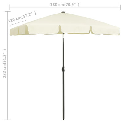 Parasol de plage rectangulaire Dinuba