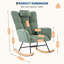Fauteuil à bascule en polaire douce pour salon – Fauteuil rembourré à dossier haut avec coussin, fauteuil à bascule confortable pour chambre d'enfant, chambre à coucher, bureau, fauteuil d'allaitement compact pour adultes et bébés, vert-1228121260