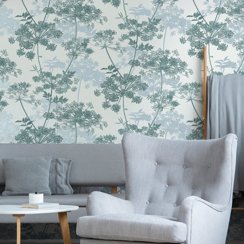 Superfresco Meadow Floral 10m x 52cm Matte Wallpaper Roll, Teal