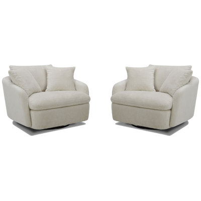 Upholstered Swivel Chair And A Half