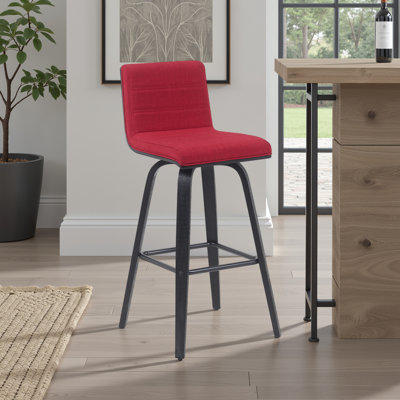 Fowey Biance Modern Swivel Counter Height or Bar Height Stool with Upholstered Seat and Wood Frame