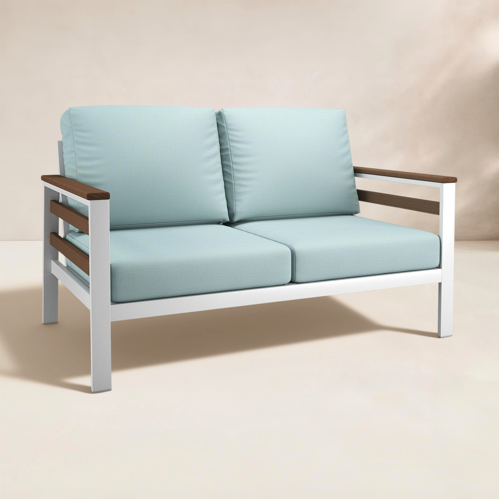 Townsend 55" Sunbrella® Patio Loveseat, Bliss Dew