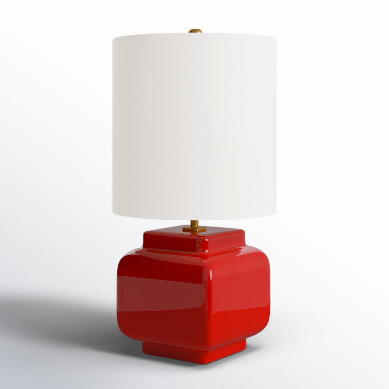Cresthaven Rosetta Ceramic Table Lamp, Red