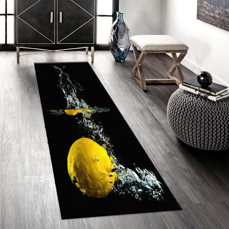 Tapis non tissé imprimé floral dans des couleurs vives pour le salon et la chambre à coucher