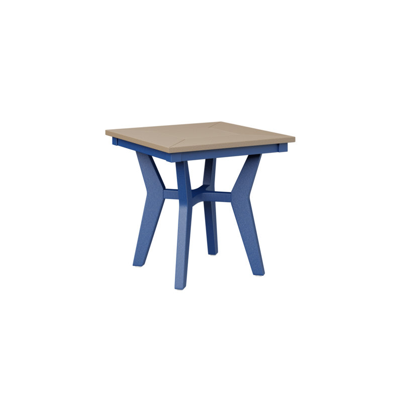 Table de bout berlinoise Berlin, Bleu pacifique, Bois vieilli