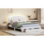 Grand lit plateforme tapissier Teddy