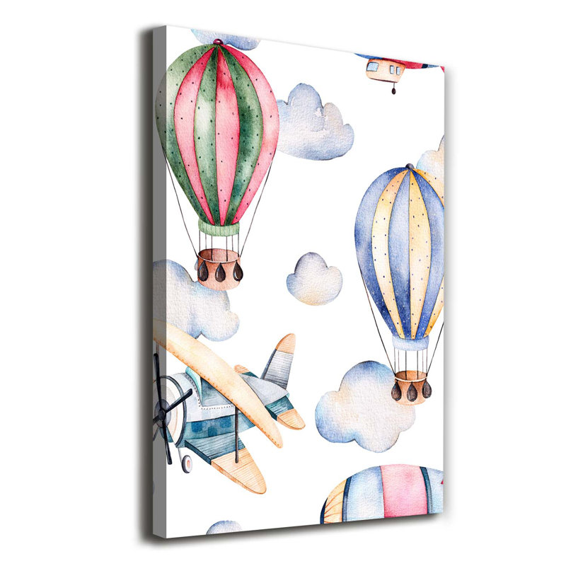 Balloons And Planes - Wrapped Canvas Print