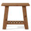 Table de bout en bois massif rustique de 23,62 po avec tablette de rangement, table d'appoint étroite pour canapé, salon-129592840