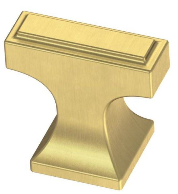 (5 Pack) 1-3/16 inch Rectangular Platform Knob Bayview, Silver