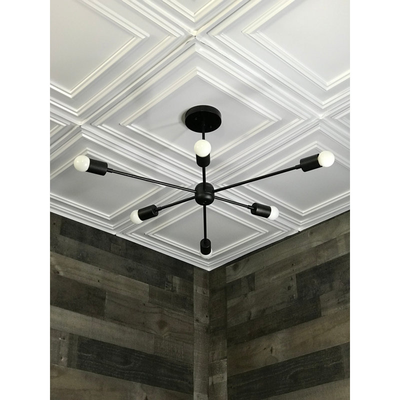 Grand lustre moderne Griggsville, Noir mat