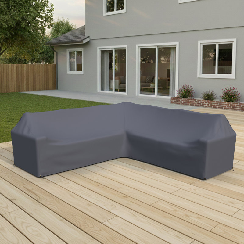 Havana 106'' Wide L-Shaped Premium All-Weather Wicker Patio Sectional Sofa Cover