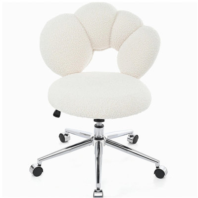 Fauteuil de bureau pivotant à 360 °, réglable en hauteur, fauteuil en tissu Teddy