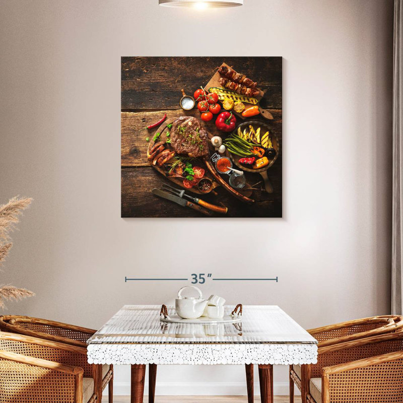 Yarlin Roast Meat And Vegetables, 36" H x 36" W