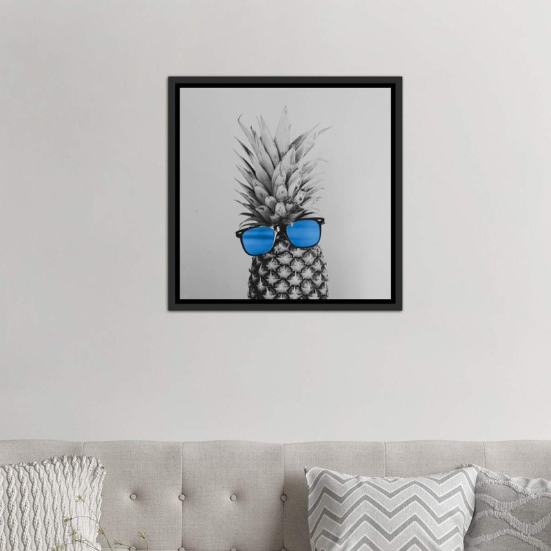 «Mr. Pineapple II 'par Chelsea Victoria - reproduction d'art, H 18 po x l 18 po x 1,5 po, Toile avec cadre noir