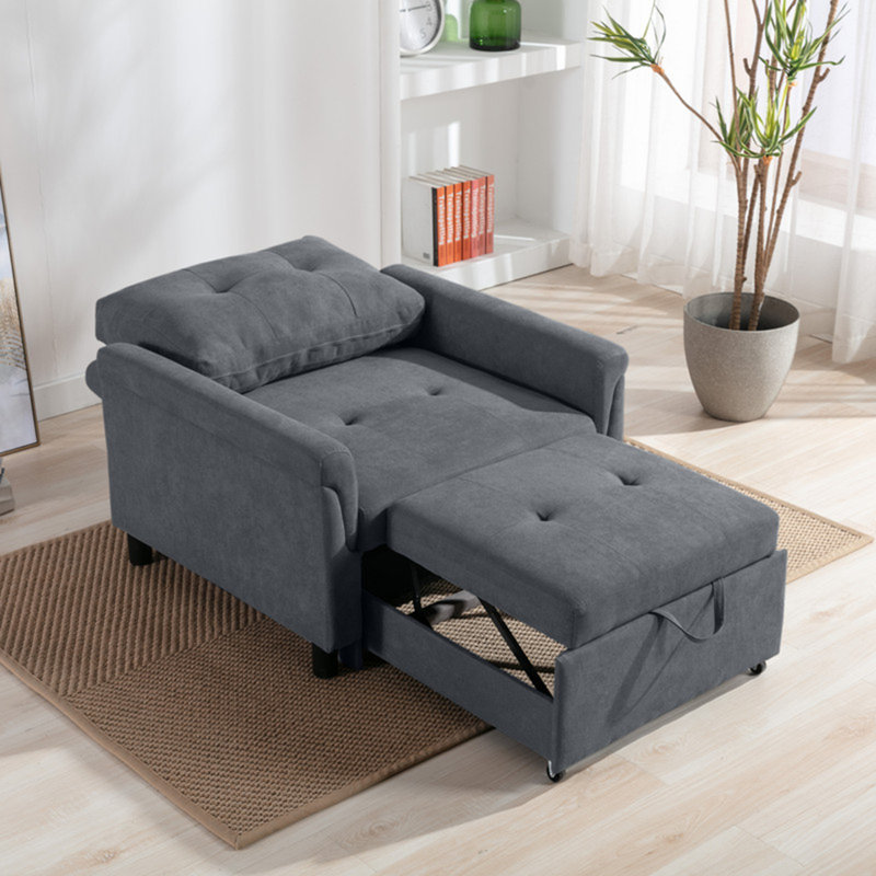 Fauteuil convertible 35 po Hannah, Gris foncé