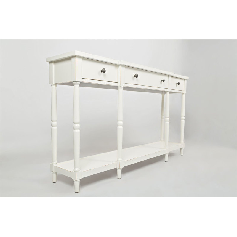 Cale 152cm Solid Wood Console Table, Antique White