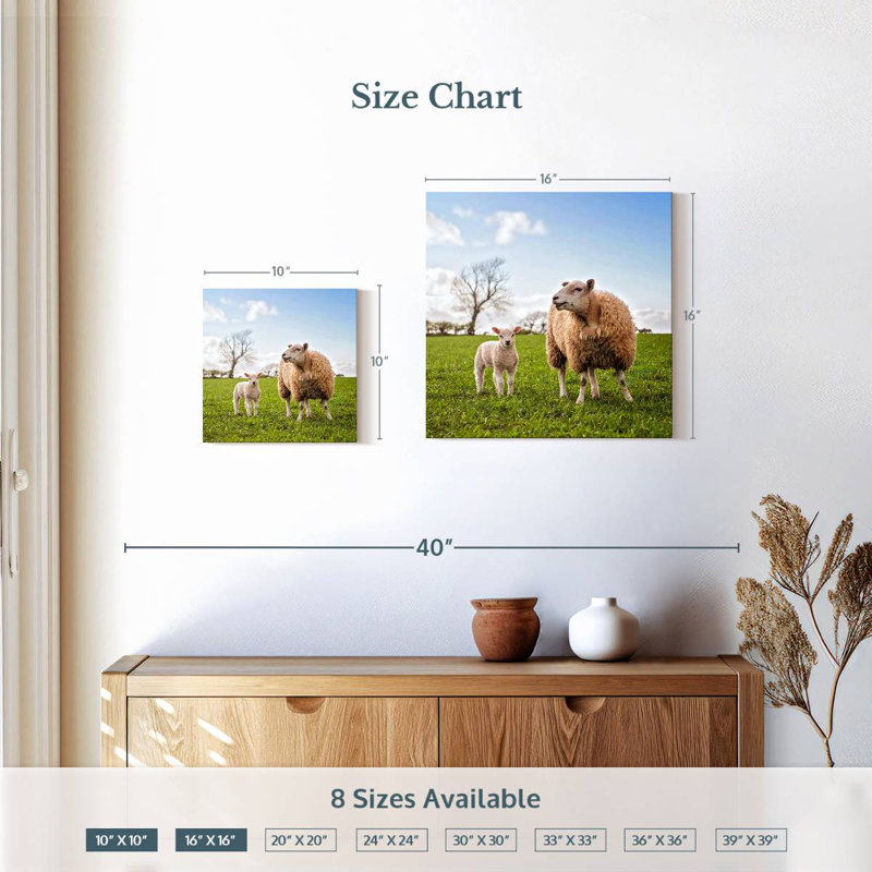 Brampt Sheep And Lamb, 10" H x 10" W