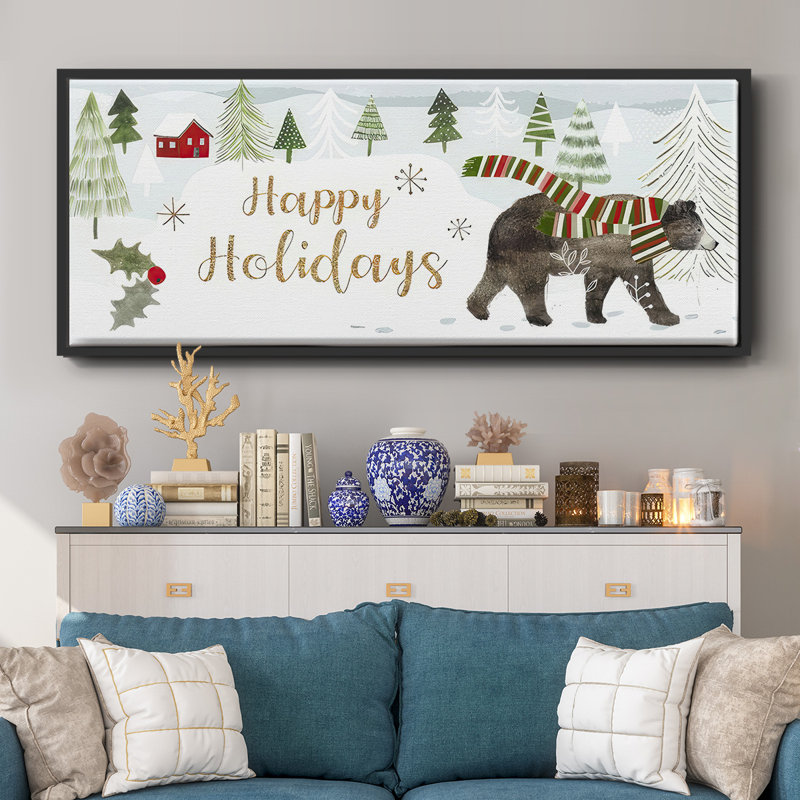 Woodland Christmas Collection - Toile avec cadre en D, H 24 po x l 60 po