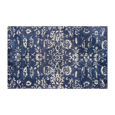 Maison 55 Wool Abstract Area Rug in Blue