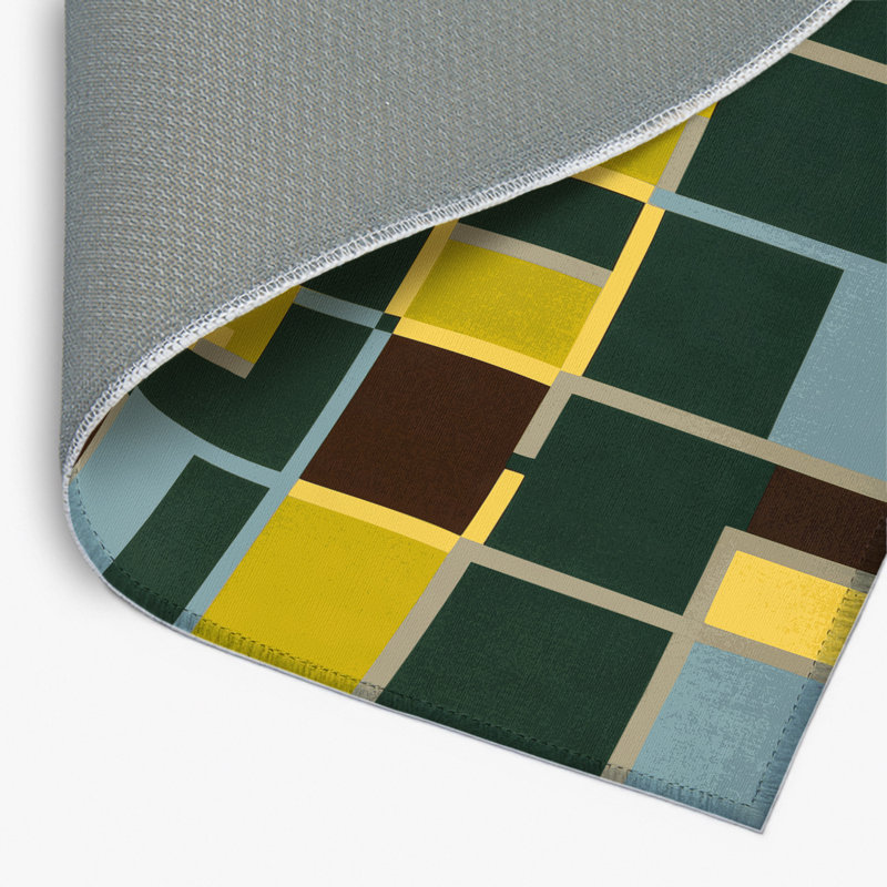 Gridded Growth Indoor And Outdoor Area Rug, Rectangle 4' x 6'