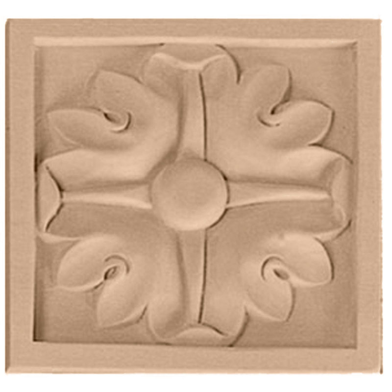 Applique rosette Edimbourg H 5 1/8 po x l 5 1/8 po x P 7/8 po, Cerisier