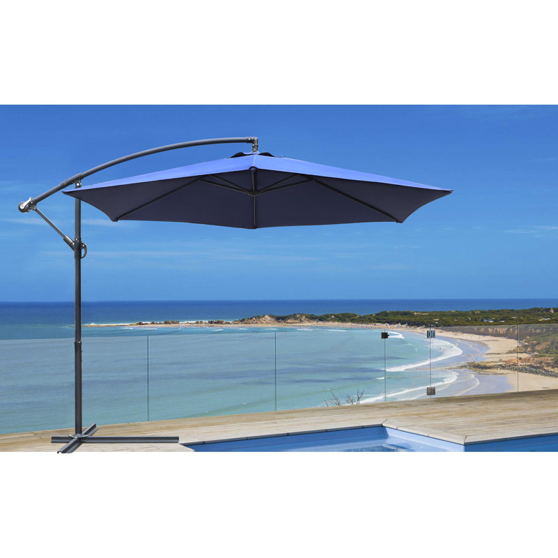 Parasol en porte-à-faux 10 pi Stuart, Bleu très foncé