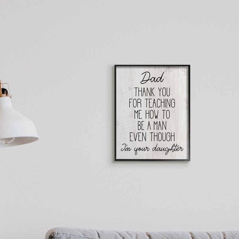 «Dad Thank You Expression Family Daughter Humor», H 14 po x l 11 po, Estampe numérique Farmhouse