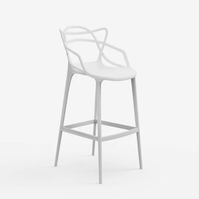 Tabouret de bar et de comptoir, Tabouret de bar (siège d’une hauteur de 30 po), Blanc / Blanc, 2