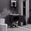 Meuble-lavabo de salle de bain avec lavabo en céramique et porte d'armoire à fermeture en douceur, drain flottant mural-1140560203