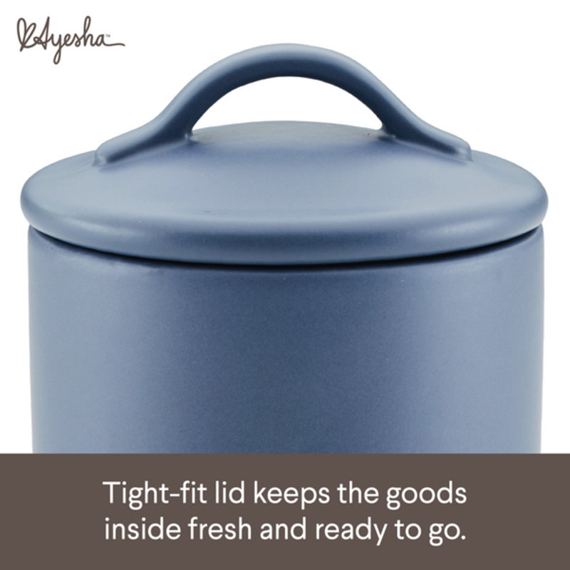 Anchor Blue Ceramic Bacon Grease Jar with Lid, 21-Ounce