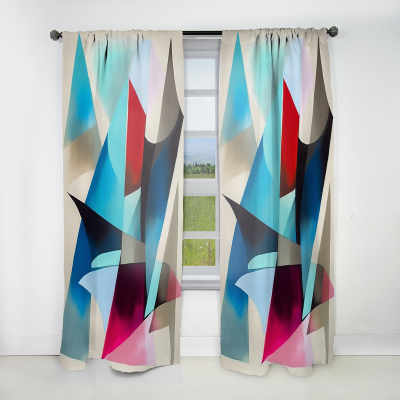 Rideau 1 pièce en velours bleu Prudenza, L 52 po x L 90 po