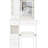 29.2" Left Drawer Vanity With Cushioned Stool, Built - In 2 Ac+2 Power Station, Hair Dryer Bracket, Extra Large Touch Switch Led Mirror Tri Color Lighting And Adjustable Brightness, For Small