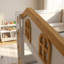 Lit superposé en forme de maison avec tablettes de rangement et tiroirs, simple / double, fabrication en bois massif-129527455