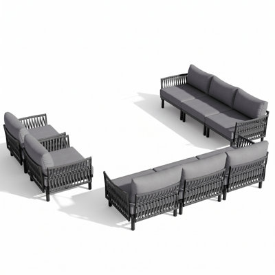 8 Person Outdoor Patio Sectional Sofa Set
