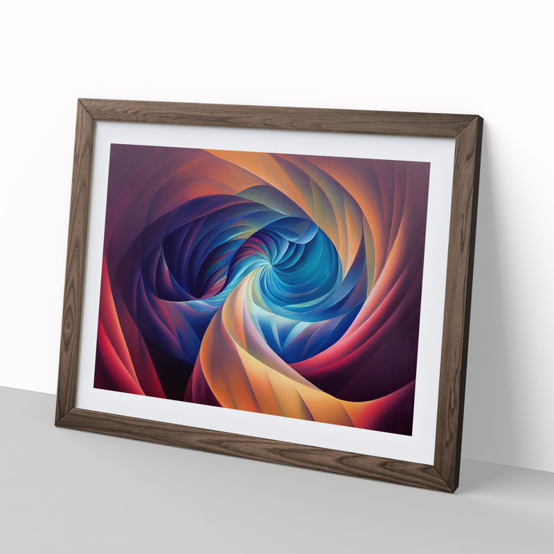 Fractal - Single Picture Frame Print, 46cm H x 64cm W x 2cm D, Walnut