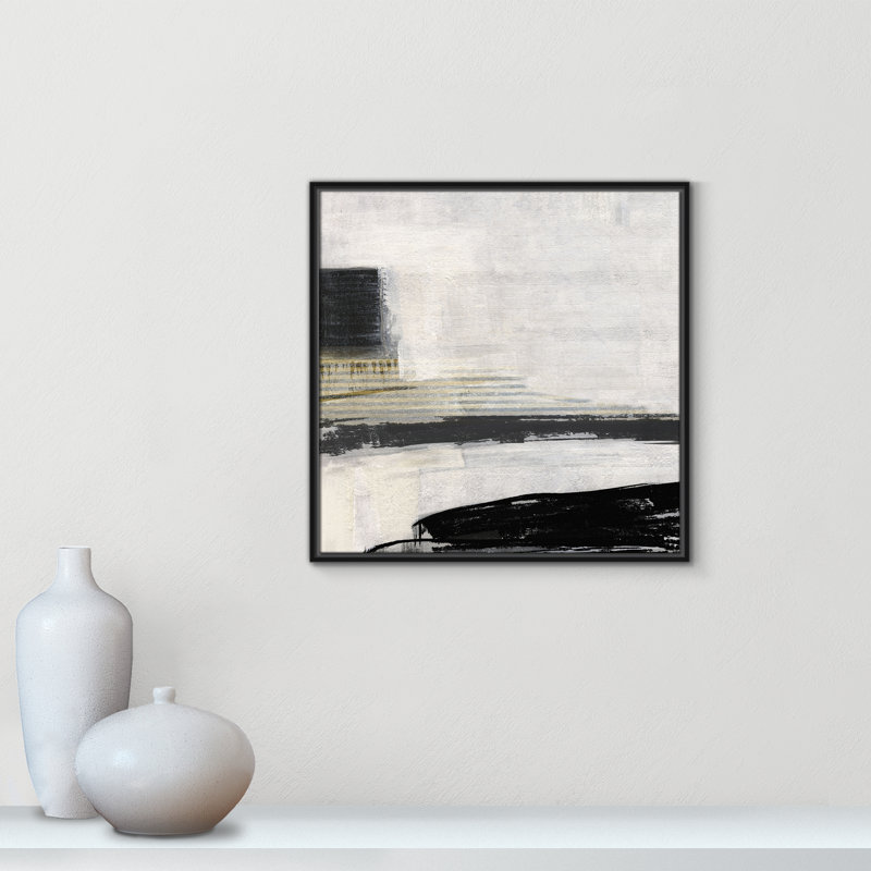 «La Bande I Print» par Sally Swatland, Cadre flottant noir, H 25,5 po x l 25,5 po