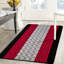 Non-Slip Black-Red Indoor Area Rug – Washable Large & Small Door Mat, Hallway, Bedroom & Kitchen Floor Mat-135711825