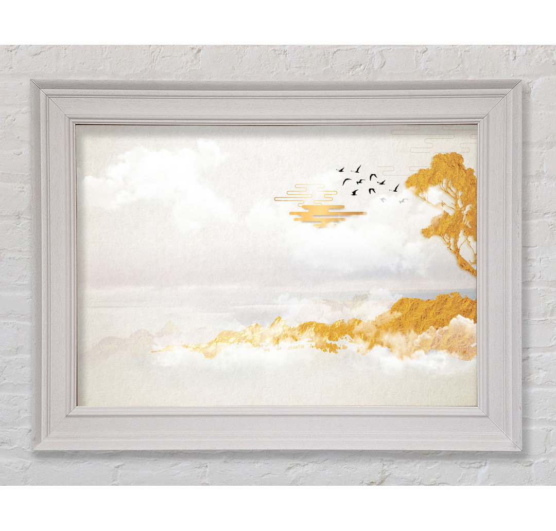 Orange Coast Tree Birds Gerahmter Druck