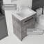 Meuble-lavabo autoportant 24 po avec lavabo, tiroir en céramique, contreplaqué, gris-705553543-705553562