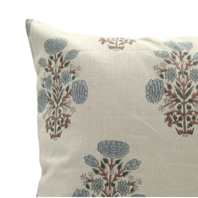 Block Print Throw Pillow Cover MNHGRTLSquare